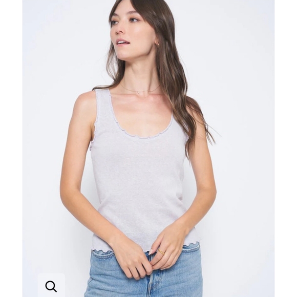Project Social T Tops - NWT $52 (Color Lilac) Project social T Winsome Lettuce Pointelle Tank Top Size L